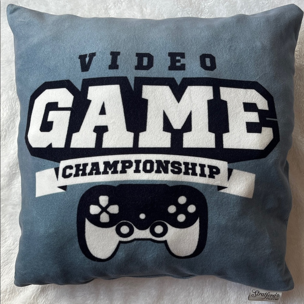 Blue Video Game Championship Pillow Super Soft & Comfy